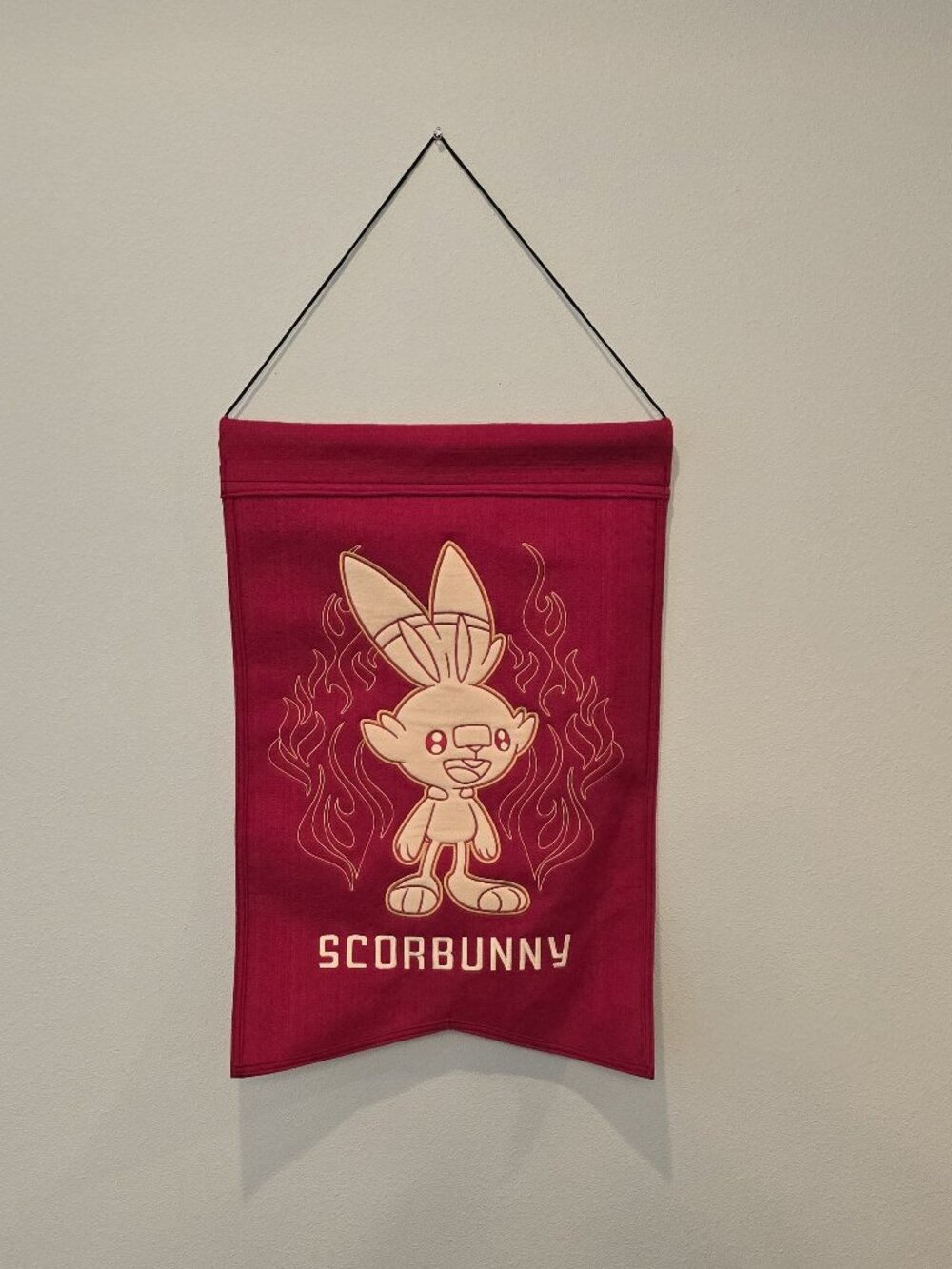 Scorbunny Galar First Partner Felted Wool Banner